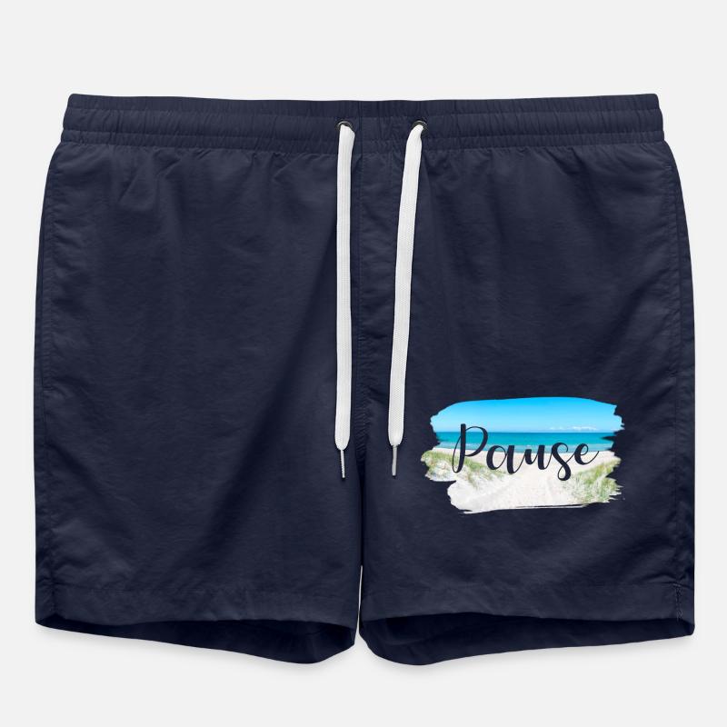 Pause Küste Sprüche Sommer Sonne Meer - Badeshorts - French Navy