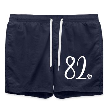Süße Nummer 82, 82 Jahre alt, Geschenk zum 82. Geburtstag - Badeshorts - French Navy - Vorne - AI Model Male 185 light (185cm)