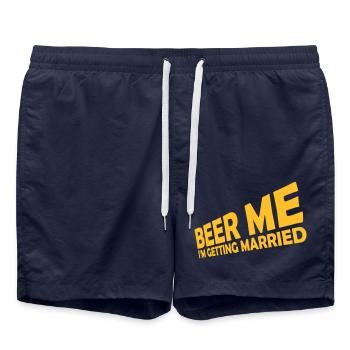 Beer Me Getting Married - Swim Trunks - french navy - Front - AI Model Male 185 light (185cm)