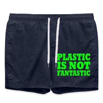 Plastic is not fantastic - Badeshorts - French Navy - Vorne - AI Model Male 185 light (185cm)