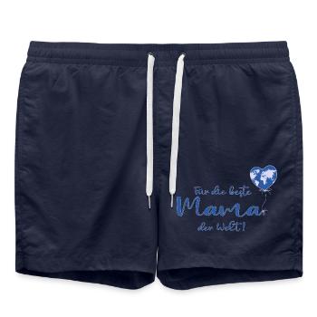 Für die beste Mama der Welt - Badeshorts - French Navy - Vorne - AI Model Male 185 light (185cm)