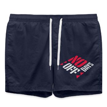 no days off quote - Swim Trunks - french navy - Front - AI Model Male 185 light (185cm)