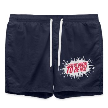 I closed my book - Badeshorts - French Navy - Vorne - AI Model Male 185 light (185cm)