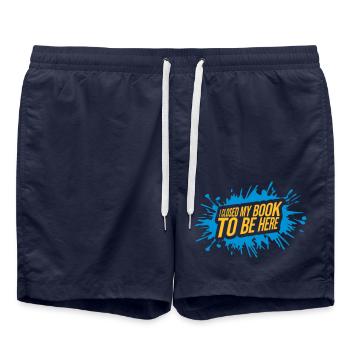 I closed my book - Badeshorts - French Navy - Vorne - AI Model Male 185 light (185cm)