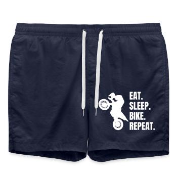 Moto Cyclomoteur Motocross Cadeau Motocycliste - Short de bain - bleu marine - Devant - AI Model Male 185 light (185cm)