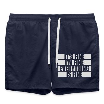 Tout va bien devis - Short de bain - bleu marine - Devant - AI Model Male 185 light (185cm)