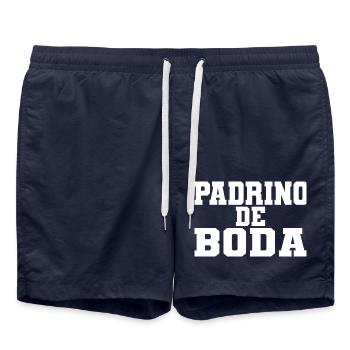 Padrino de Boda, Best Man Wedding Party Groomsmen - Swim Trunks - french navy - Front - AI Model Male 185 light (185cm)