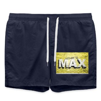 Reduce to Max Motivation Quote Graffiti - Swim Trunks - french navy - Front - AI Model Male 185 light (185cm)