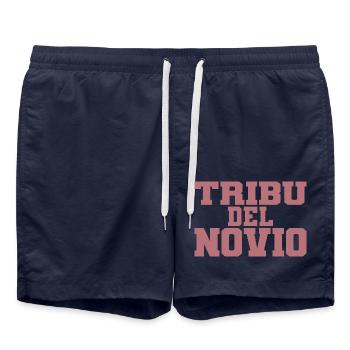 Tribu del Novio Bräutigams Stamm Trauzeugen - Badeshorts - French Navy - Vorne - AI Model Male 185 light (185cm)