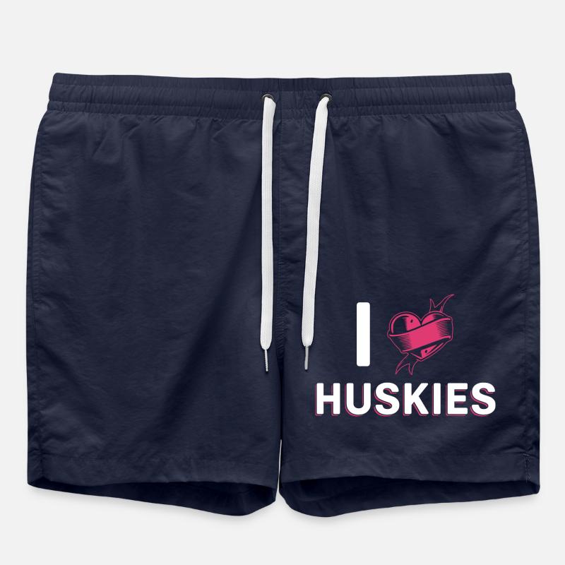 I love Huskies - Swim Trunks - french navy
