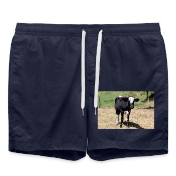 Kuh Poster - Badeshorts - French Navy - Vorne - AI Model Male 185 light (185cm)