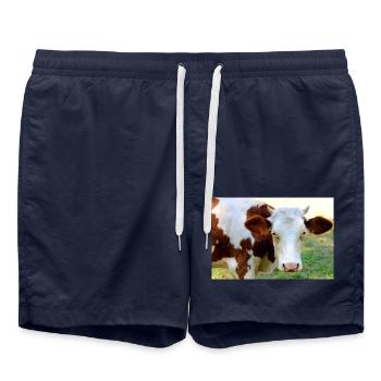 Cow Poster - Swim Trunks - french navy - Front - AI Model Male 185 light (185cm)