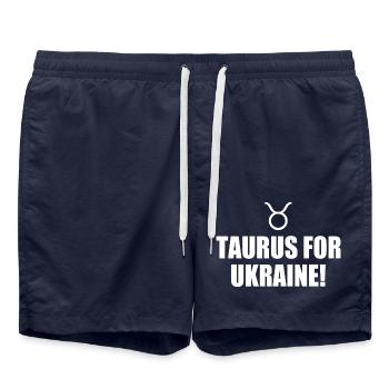Taureau pour l’Ukraine - Short de bain - bleu marine - Devant - AI Model Male 185 light (185cm)