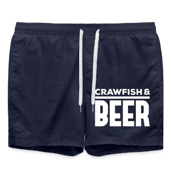 Écrevisses et bière – Maritime Delight - Short de bain - bleu marine - Devant - AI Model Male 185 light (185cm)