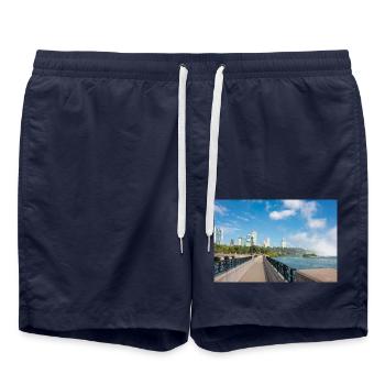 Panorama de la ville de Niagara et des chutes du Niagara - Short de bain - bleu marine - Devant - AI Model Male 185 light (185cm)