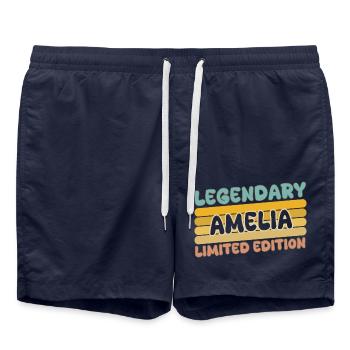 Nom : Amelia - Short de bain - bleu marine - Devant - AI Model Male 185 light (185cm)