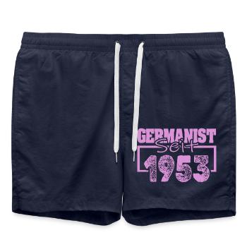 Born in 1953 - Swim Trunks - french navy - Front - AI Model Male 185 light (185cm)