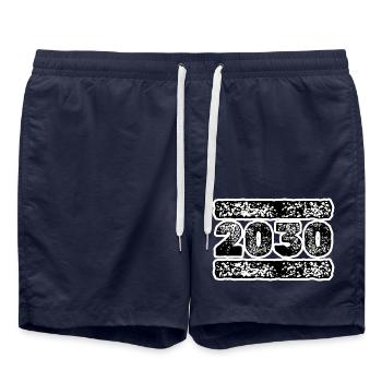 Année 2030 - Short de bain - bleu marine - Devant - AI Model Male 185 light (185cm)