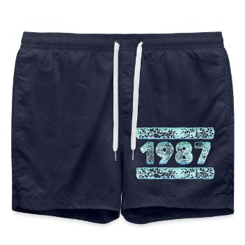 1987 - Short de bain - bleu marine - Devant - AI Model Male 185 light (185cm)