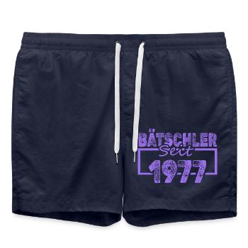 Bachelor 1977 - Swim Trunks - french navy - Front - AI Model Male 185 light (185cm)