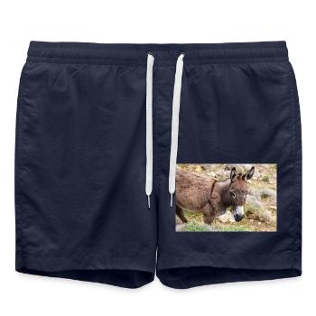 Donkey on a field Landscape Mykonos Island South A - Swim Trunks - french navy - Front - AI Model Male 185 light (185cm)
