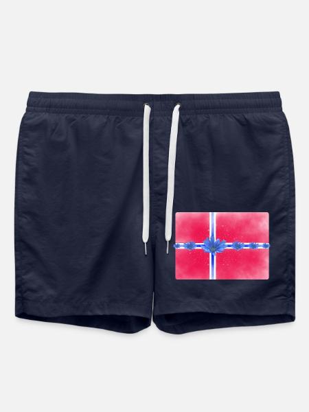 Norwegen Fahne Blumen Sankthans feiern - Badeshorts - French Navy