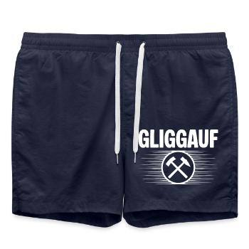 Glueck auf Mundart - Badeshorts - French Navy - Vorne - AI Model Male 185 light (185cm)