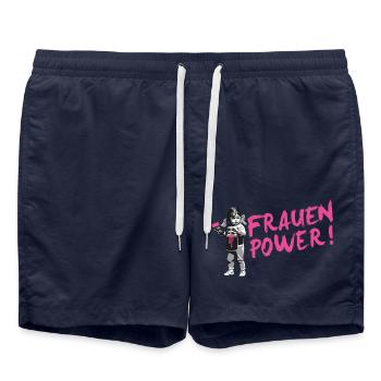 Frauenpower Déclaration t-shirt pour la Journée mondiale de la femme - Short de bain - bleu marine - Devant - AI Model Male 185 light (185cm)