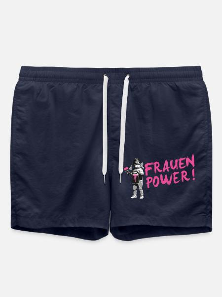 FRAUENPOWER Statement Shirt zum Weltfrauentag - Badeshorts - French Navy