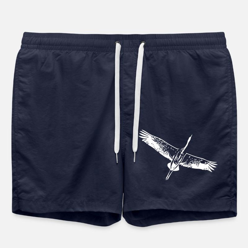Héron oiseau en vol - Short de bain - bleu marine