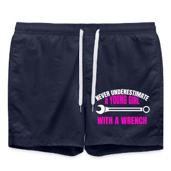 Werkzeug Mädchen Handwerk Damen Handwerker Frau - Badeshorts - French Navy - Vorne - AI Model Male 185 light (185cm)