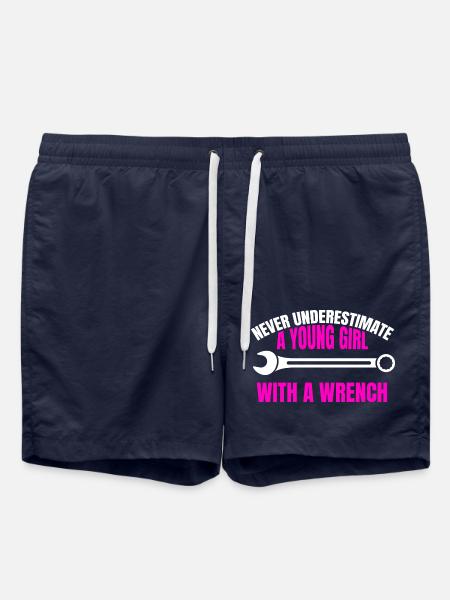 Werkzeug Mädchen Handwerk Damen Handwerker Frau - Badeshorts - French Navy