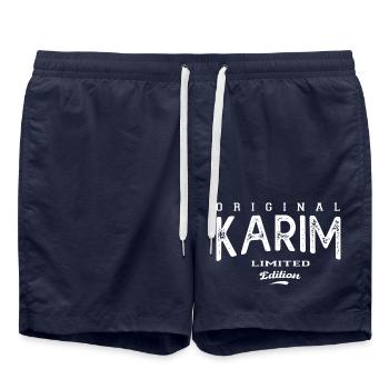 Karim benutzerdefinierten Vorname Karim - Badeshorts - French Navy - Vorne - AI Model Male 185 light (185cm)