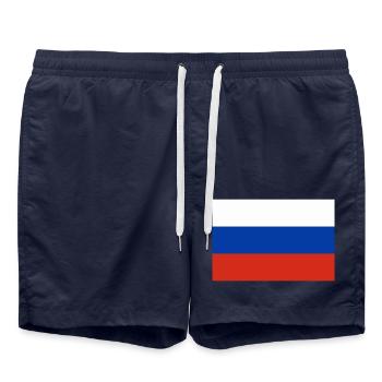 Drapeau Russie / Russian flag - Short de bain - bleu marine - Devant - AI Model Male 185 light (185cm)