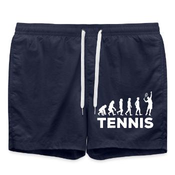 Évolution Tennis, Cadeau Joueur De Tennis - Short de bain - bleu marine - Devant - AI Model Male 185 light (185cm)