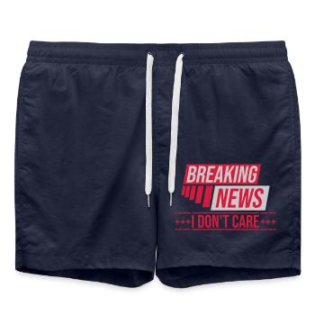 Breaking news don't care - Badeshorts - French Navy - Vorne - AI Model Male 185 light (185cm)