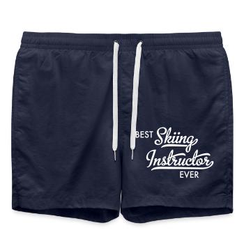 Ski instructor - Swim Trunks - french navy - Front - AI Model Male 185 light (185cm)