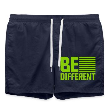 Be different Logo Design - Swim Trunks - french navy - Front - AI Model Male 185 light (185cm)