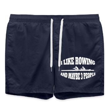 Rowers funny rowing Rower Saying Rowing club - Swim Trunks - french navy - Front - AI Model Male 185 light (185cm)