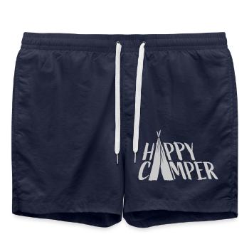 Design Zelt Happy Camper - Badeshorts - French Navy - Vorne - AI Model Male 185 light (185cm)