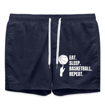 Basketball Basketballliebhaber Verein Basketballer - Badeshorts - French Navy - Vorne - AI Model Male 185 light (185cm)