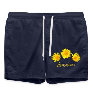 Löwenzahn Pusteblume Löwenzähmer Löwe - Badeshorts - French Navy - Vorne - AI Model Male 185 light (185cm)
