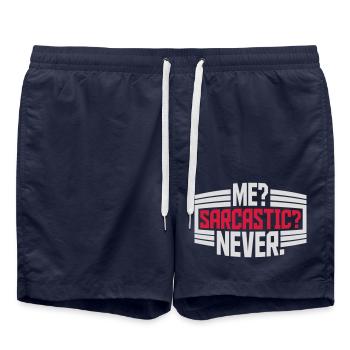 me sarcastic never quote - Swim Trunks - french navy - Front - AI Model Male 185 light (185cm)