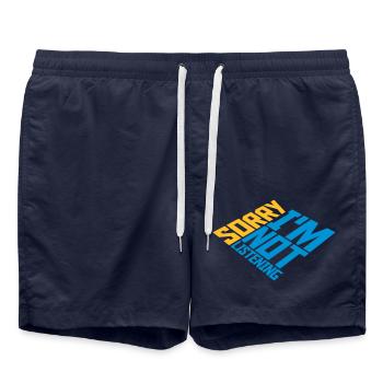 sorry im not listening - Badeshorts - French Navy - Vorne - AI Model Male 185 light (185cm)