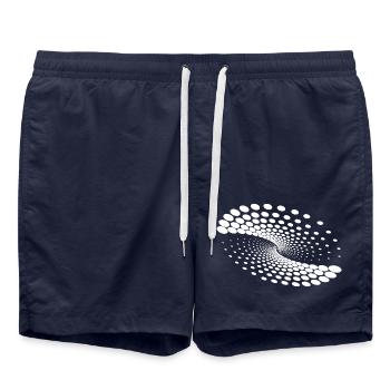 Twisted Whirlpool Spiral Planet Formation - Swim Trunks - french navy - Front - AI Model Male 185 light (185cm)