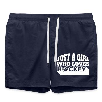 Hockey Player Hockey Girl Gift Field Hockey - Swim Trunks - french navy - Front - AI Model Male 185 light (185cm)