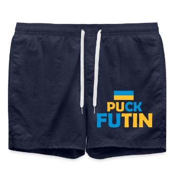 Conception du logo Puck Futin - Short de bain - bleu marine - Devant - AI Model Male 185 light (185cm)