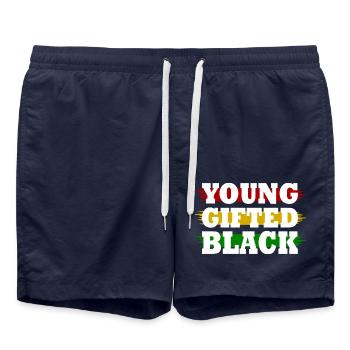 young gifted and black - Short de bain - bleu marine - Devant - AI Model Male 185 light (185cm)