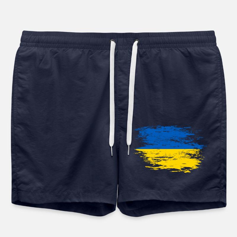 Drapeau ukrainien utilisé - Short de bain - bleu marine