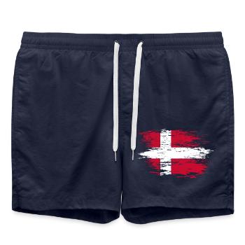 Drapeau du Danemark utilisé - Short de bain - bleu marine - Devant - AI Model Male 185 light (185cm)